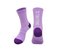 Socks Cycling Running Mid Tube Towel Bottom Quick Drying Breathable Compression Sports Socks ne(Light purple,L(39-44))