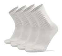 Socks Daze Merino Wool Cushioned Hiking Socks for Men Women, Warm Crew Walking & Boot Socks for Trekking, Work, Outdoor, 4 Pairs White, Medium