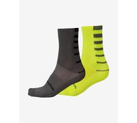 Endura Stripe Coolmax® Socks 2 Pairs UK 9-12.5 Hi-Viz Yellow