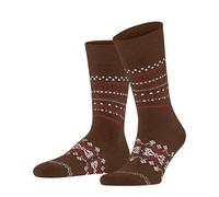 FALKE Men's Sky Limit M So Wool Viscose Cashmere Patterned Socks 1 Pair, Brown Cappucino 5520, 5.5-8