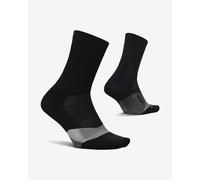 Feetures Elite Light Cushion Mini Crew Sock - Sport Sock with Targeted Compression - M, New Black (1 Pair)