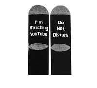 Socks for Men and Women Funny Socks Gift Novelty Cotton Socks Gamer Socks with Do Not Disturb, I am Gaming, Sports Socks Skateboard Socks Gift for Christmas (Black&Youtube)