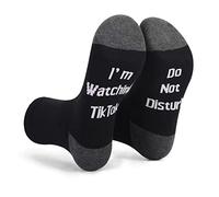 Socks for Men and Women Funny Socks Gift Novelty Cotton Socks Gamer Socks with Do Not Disturb, I am Gaming, Sports Socks Skateboard Socks Gift for Christmas (Black&Tiktok)