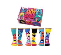 Socks For Women Box Of 6 The Hot Heads United Oddsocks Gift Ladies Adult UK 4-8