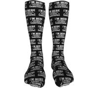 Socks I'M Here Because You Broke Something Stretchy Calf Sockings Funny Socks Knitted For Daily Wear Mens Women 50Cm