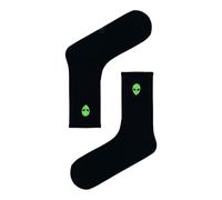 Socks Stars Unisex Adults Alien Embroidered Socks, 2 Count, Black, Size 4-10, Ankle Length, Breathable, Athletic, Casual, Christmas Gifts