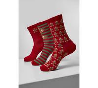 Socks Urban Classics christmas gingerbread lurex (3pcs) Rouge 39/42