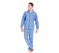 Socks Uwear Mens Easy Care Polycotton Classic Long Pyjama Lounge Wear-Blue-Medium 38-40