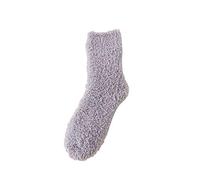 Socks Women Women Fuzzy Socks Winter Coral Socks Middle Cute Solid Stocking Cat Gifts for Women (Grey, One Size)