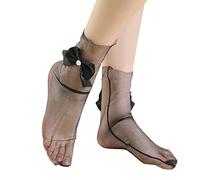 socks women Women's Sexy Fashion Silk Stockings Socks Breathable Lace Solid Color Aroma (Silver, One women's