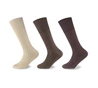 Socksation 12 Pairs - Mens Big Foot 100% Cotton Ribbed Socks - Comfortable Sock For Walking, Home, Office & Casual Wear - Plain Men Fashion Socks Size 10-13