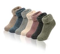 Socksdirect 3 Pairs Thick Cozy Fleece Lined Socks | Anti-Odour, Warm & Extra Thick for Indoor Use | Assorted Colours | UK Size 3-8 (EU 36-41) 3 Pack Brown, Olive, Black