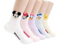 Socksense Cartoon Character Series Women's Original Crew Socks, Moon T_5pairs, One Size
