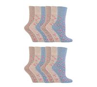 SockShop 12 Pairs Women's Cotton Gentle grip socks 4-8 uk, 37-42 eu Rose GG46