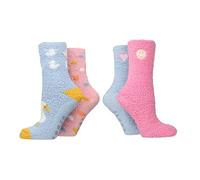 SockShop 4 Pairs Wildfeet Cosy Lounge Socks, Cosy, Ladies Size 4-8 (UK, Numeric, 4, 8, Regular, Regular, Duck/Spots/Smiley/Heart)
