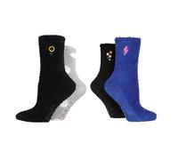 SockShop 4 Pairs Wildfeet Cosy Lounge Socks, Cosy, Ladies Size 4-8 (UK, Numeric, 4, 8, Regular, Regular, Stars/Lightening/Flower/Spots)