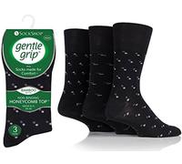 SockShop 6 Pairs Gents Gentle Grip Bamboo Socks Black Pattern
