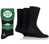 SockShop 6 Pairs Gents Gentle Grip Bamboo Socks Plain Black