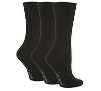 SockShop 6 Pairs Mens Non Elastic 11-14 Cotton Socks Blacks