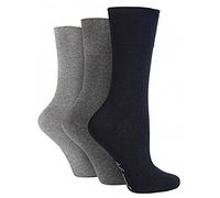 SockShop 6 Pairs Mens Non Elastic 6-11 Cotton Socks Dark Mix