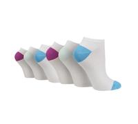 SockShop 6 Pairs Wildfeet Ladies bamboo trainer socks (UK, Numeric, 4, 8, Regular, Regular, 6 x White with Heel & Toe)