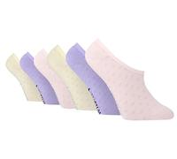 SockShop 6 Pairs Wildfeet Ladies Fashion Shoe Liner Socks (UK, Numeric, 4, 8, Regular, Regular, 6 x Mesh Spot Pink/Purple/Yellow)
