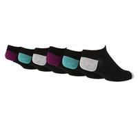 SockShop 6 Pairs Wildfeet Mens Bamboo Trainer Socks (UK, Numeric, 7, 11, Regular, Regular, 6 x BLACK GREY/GREEN/PURPLE HEEL & TOE)