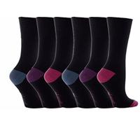 SockShop 6 Pairs Women's Cotton Gentle grip socks 4-8 uk, 37-42 eu Argyles (GG11)