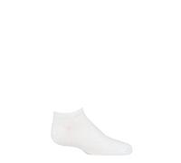 SockShop Boys and Girls Plain Bamboo No Show Socks with Smooth Toe Seams Pack of 1 White 12.5-3.5 Kids (8-12 Years)