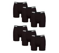 SockShop Dare to Wear Boxers - Mens Plain and Striped Soft Breathable Bamboo Keyhole Boxer Shorts in 6 Pair Multipack Black M