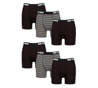 SockShop Dare to Wear Boxers - Mens Plain and Striped Soft Breathable Bamboo Keyhole Boxer Shorts in 6 Pair Multipack Black Charcoal S