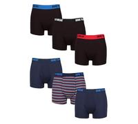 SockShop Dare to Wear Trunks - Mens Bamboo Plain and Striped Patterned Underwear in a 6 Pair Multipack (UK, Alpha, M, Regular, Regular, Black Navy Stripe)