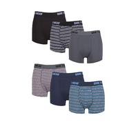 SockShop Dare to Wear Trunks - Mens Bamboo Plain and Striped Patterned Underwear in a 6 Pair Multipack Fashion Stripe M