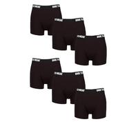 SockShop Dare to Wear Trunks - Mens Bamboo Plain and Striped Patterned Underwear in a 6 Pair Multipack Black L