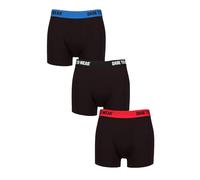 SockShop Dare to Wear Trunks - Mens Plain & Striped Bamboo Trunks, No fly & Breathable in a 3 Pair Multipack, Sizes S,M,L,XL Plain Black/Red/Blue L