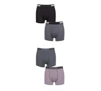 SockShop Dare to Wear Trunks, Underwear, Underpants, Boxer, Soft Breathable Bamboo, Plain, Striped, Comfort, 4 Pack Sizes S,M,L,XL Grey Pink S