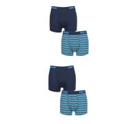 SockShop Dare to Wear Trunks, Underwear, Underpants, Boxer, Soft Breathable Bamboo, Plain, Striped, Comfort, 4 Pack Sizes S,M,L,XL (UK, Alpha, M, XL, Regular, Regular, Navy/Blues)