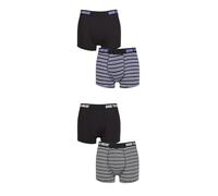 SockShop Dare to Wear Trunks, Underwear, Underpants, Boxer, Soft Breathable Bamboo, Plain, Striped, Comfort, 4 Pack Sizes S,M,L,XL Black Stripe S