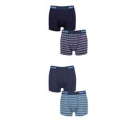 SockShop Dare to Wear Trunks, Underwear, Underpants, Boxer, Soft Breathable Bamboo, Plain, Striped, Comfort, 4 Pack Sizes S,M,L,XL Navy Stripe M