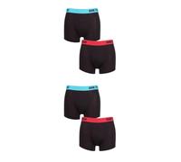 SockShop Dare to Wear Trunks, Underwear, Underpants, Boxer, Soft Breathable Bamboo, Plain, Striped, Comfort, 4 Pack Sizes S,M,L,XL (UK, Alpha, S, XL, Regular, Regular, Black Red/Black Turquoise)