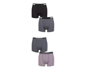 SockShop Dare to Wear Trunks, Underwear, Underpants, Boxer, Soft Breathable Bamboo, Plain, Striped, Comfort, 4 Pack Sizes S,M,L,XL Grey Pink M