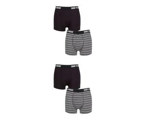 SockShop Dare to Wear Trunks, Underwear, Underpants, Boxer, Soft Breathable Bamboo, Plain, Striped, Comfort, 4 Pack Sizes S,M,L,XL (UK, Alpha, M, XL, Regular, Regular, Black/Charcoal)