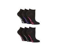 SOCKSHOP Dare to Wear Women's 6 Pair Dare to Wear Pique Knit Patterned Trainer Socks in Black | Size: 4-8 SOCKSHOP Dare to Wear Black 4-8