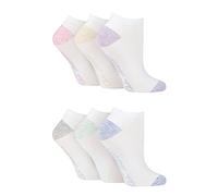SockShop Dare to Wear Womens Performance Trainer Socks 6 Pack | Sports Casual, Plain in Size 4-8 Black/White 6 Pair Multipack