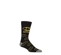 SockShop DC Comics Men’s 1 Pair Batman Cotton Socks - Crew Length Novelty Footwear Featuring Iconic Logo, Soft Everyday Comfort for Superhero Fans and Comic Book Enthusiasts Multi 6-11