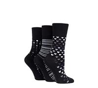 SOCKSHOP Gentle Grip Ladies Bamboo Socks Pack of 3 Mono 4-8