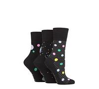 SockShop Gentle Grip Ladies Colourburst Socks Pack of 3 Pastel Shower 4-8