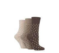 SockShop Gentle Grip Ladies Floral Spotted Patterned Striped Honeycomb Top Cotton Socks 3 Pairs Assorted Colours Size 4-8