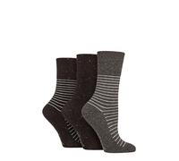 SockShop Gentle Grip Ladies Floral Spotted Patterned Striped Honeycomb Top Cotton Socks 3 Pairs Assorted Colours Size 4-8 (UK, Numeric, 4, 8, Regular, Regular, Nepped Charcoal)