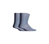 SOCKSHOP Gentle Grip Men's 6 Pack Elastic Square Patterned Cotton Socks for Poor Circulation in Blue | Size: 6-11 SOCKSHOP Gentle Grip Blue 6-11